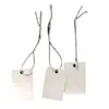Etiqueta pequeña de cuerda elástica blanca lisa, hecha a mano, escribible, modelo de precio, tarjeta blanca, etiqueta pequeña de papel Kraft