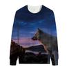 Exportação Transfronteiriça Nova Masculina Estampa Animal 3D Impressa Tigre Lobo Casual Personalizado Gola Redonda Pulôver Moletom