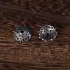 Tibetano Sanqi Prata Madressilva Base Espaçador Contas DIY Wenwan Budista Contas de Oração Pulseira Pulseira Acessórios Retrô Base de Flor Oca Acessórios