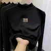 Blusa Básica Casual Manga Longa de Veludo Zhongda Tongde 2026 Novo Estilo Outono/Inverno Blusa de Outono para Meninas com Gola Meia-Alta