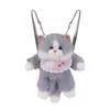 Mochila de Felpa Gato Ragdoll Modelo Nuevo Transfronterizo Bolso de Hombro de Felpa de Gato Realista Mochila Cruzada Femenina