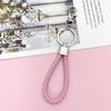 Llavero de langosta con cuerda de cuero tejida, accesorio para llavero de coche, llavero creativo de aleación con cordón.