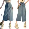 Falda de Mezclilla Azul Vintage para Mujer, Nueva Falda Lápiz Ajustada de Cintura Alta Desgastada de Longitud Media para Primavera y Otoño 2026