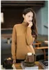 Suéter de cachemira para mujer con cuello volante, 100% cachemira, de manga larga, tejido de punto pullover, suéter base de la Fábrica de Tejidos Puyuan