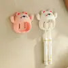 Soporte para Cepillo de Dientes de Oso Lindo Sin Perforaciones Colgante de Pared Dibujos Animados Hogar Baño Estante de Almacenamiento Soporte Doble para Cepillos de Dientes Opcional Multicolor