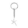 Joyería de moda simple, pequeña y fresca para damas, regalo versátil, llavero de acero de titanio cortado suave con estrella de mar de acero inoxidable