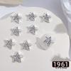 Decoraciones de Arte de Uñas de Estrella de Cinco Puntas Brillantes, Metal Hueco Transfronterizo con Pedrería Incrustada de Aleación, Pedrería de Estrella para Uñas DIY, Accesorios para Uñas