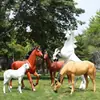 Escultura de Caballo Realista Grande de Fibra de Vidrio para Pastizal al Aire Libre, Adorno de Caballo para Cultura Agrícola y Decoración de Paisaje de Jardín