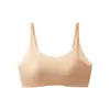 106 Base de Maquillaje Ice-Skin Refrescante Ropa Interior sin Costuras Sujetador Bandeau Anti-Exposición con Copas Fijas para que los Bustos Grandes Parezcan Más Pequeños, Estilo Delgado de Verano