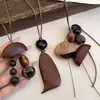 Collar Colgante Geométrico Irregular de Planta Cadena de Suéter Versátil Estilo Étnico Retro Joyería para Mujeres