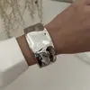 Pulsera Geométrica Exagerada con Cortes Personalizados Transfronteriza Europea y Americana Moda Industria Pesada Diseño de Nicho Aleación Fotosensible Pulsera