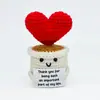 Adornos de Tarjetas Inspiradoras Emocionales de Lana Tejidos a Mano Suculentos de Energía Positiva Maceta de Venta Caliente Transfronteriza Adornos de Cactus