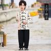 Vestido de Performance para o Dia das Crianças Estilo Chinês Top de Caligrafia para Meninos Roupa Nacional de Moda para Meninas Saia de Face de Cavalo