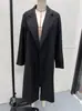 Moda Femenina Transfronteriza 2026 Abrigo Extra Largo Europeo y Americano con Abertura Trasera, Abrigo de Lana, Gabardina Elegante, Sitio Web Independiente
