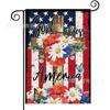 Bandera de Jardín para el Día de la Independencia Más Vendida de Amazon, Bandera Festiva Americana con Estampado de Estrellas y Rayas, Material de Lino, Bandera Decorativa para Exteriores