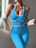 Mono de yoga halter de estilo europeo y americano transfronterizo para mujer, nuevo traje de fitness de una pieza sin costuras, ropa deportiva para fitness al aire libre