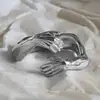 Anel de Abertura para Duas Mãos Novo Simples Fofo Transfronteiriço AliExpress Europeu e Americano Personalizado Criativo Anel de Casal para Feriado