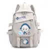 Mochila de Dibujos Animados Anime Tiburón Chica Gawr Gura, para Niños y Niñas, Estudiantes de Primaria y Secundaria, Gran Capacidad, Bolso Escolar Casual