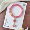 Pulsera de Semillas de Bodhi Rosa Cereza para Mujer, Cuentas Dobles Circulares de Semillas de Bodhi tipo Ábaco, Nuevas Cuentas de Oración de Mano Estilo Chino, Mayoreo