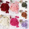 Ropa para Bebés Niños Coreana Transfronteriza Otoño Waffle Manga de Linterna Malla Hayi Apertura Pies Calcetines Tocado