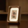 Mesa de madeira maciça de nogueira mini pequeno quadro de fase novos ornamentos de caligrafia chinesa impressão pintura montada parede presente atacado