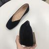 2021 primavera e verão novos sapatos baixos femininos sapatos baixos de boca rasa sapatos baixos confortáveis de camurça sapatos de bico quadrado atacado