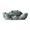 Pedra Arenito Verde Estilo Chinês Atrai Fortuna Decoração de Mesa para Casa Pet de Chá Pequeno Ornamento, Peixe com Riqueza na Mão Decoração de Micro-Paisagem para Aquário