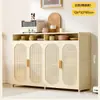 Armario de almacenamiento integrado de pared para comedor, armario de almacenamiento diverso para sala de estar, armario de cocina, gabinete de té de estilo crema para dormitorio