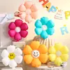 Globos de mano de papel de aluminio con temática de dopamina de margarita para la vuelta al cole, accesorios de decoración para ambientación de escena de cumpleaños y atmósfera de fiesta