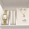 Comércio Exterior Mais Vendido Novo Tendência Quadrado Relógio Feminino Relógio Dourado Relógio Feminino Pulseira de Aço Relógio Feminino Fabricante em Estoque Atacado