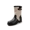 Botas de Cowboy com Salto Grosso Estilo Western, Bico Quadrado Retrô, -1925.999999999% de Desconto Novo Estilo Botas de Equitação Largas para Mulher