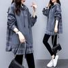 Moletom Falso de Duas Peças para Mulheres, Moletom com Capuz da Moda, Estilo Coreano Outono 2026, Caimento Solto, Roupas Femininas Plus Size, Novo Estilo para Mães