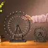 Adorno de Rueda de la Fortuna de Lujo Ligero y de Gama Alta para Sala de Estar, Dormitorio, Mueble de TV, Decoración de Gabinete de Vino, Modelo, Adorno Pequeño de Metal