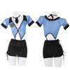 Uniforme policial transparente, cintura em V profundo, saia de quadril exposta para secretária, aeromoça, saia de malha com cadarço, terno 1299
