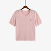 Blusa Casual Feminina Plus Size Gola Redonda com Bordado de Cachorro Malha Camiseta Estilo Verão 2026 Manga Curta para Mulheres Plus Size 22970