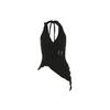 Chaleco de Verano de Diseño Irregular Estilo Occidental y a la Moda con Cuello en V Profundo sin Mangas para Mujer Estilo Deseo Puro Ajustado Top Ins Trendy
