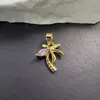 Joias Artesanais DIY Personalizadas de Alto Padrão para Comércio Exterior Transfronteiriço Acessórios de Pingente Micro-Incustados de Zircônia de Cobre Colar de Trevo de Quatro Folhas
