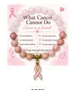 Pulseira Pulseira de Câncer Pulseira de Presente de Feriado Pingente de Fita de Cristal Rosa Pulseira de Pedra Vermelha com Laço