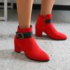 2024 comercio exterior moda tacón alto zapatos de mujer 40-43 gamuza cremallera lateral botas bajas martin