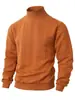Moda Masculina Europeia e Americana Transfronteiriça Tricô Jacquard Suéter Outono e Inverno Cor Sólida Jovem Gola Alta Lã Quente