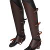 Retro medieval multicapa cuero remache protector de pierna tobillera cubre zapatos armadura utilería para actuación de película cosplay