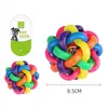 Juguete para Gatos Nunbell Transfronterizo Campana de Colores Bola Tejida Autoentretenimiento Alivio del Aburrimiento Bola Sonora Limpieza Dental Juguete para Mascotas