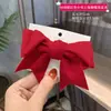 Grampo de Cabelo Laço Acessório de Cabelo para Meninas, Presilha de Cabelo Vermelha para Trás da Cabeça, Grampo de Cabelo de Ano Novo para Meninas, Ornamento de Cabelo de Fita Infantil