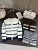 Cardigã de Tricô Color Block Listrado Feminino Gola Redonda Manga Longa Casaco Suéter 2026 Novo Top Solto Estilo Primavera e Outono