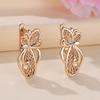 LAZADA Nuevos aretes europeos y americanos oro champán aretes de mariposa huecos personalidad combinable