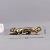 Talisman de Tigre de Latão Sólido Leopardo do Dinheiro, Decoração de Mesa para Casa e Escritório, Ornamento Artesanal Pet de Chá