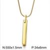 Moda Estilo Ins para Hombre Colgante Largo de Acero Inoxidable con Espejo Collar Largo Liso con Cadena de Serpiente Cadena Retorcida