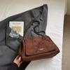 Bolsa Casual de Camurça de Grande Capacidade Feminina 2025 Outono e Inverno Nova Retrô Ombro para Trabalho Bolsa Tote