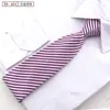Gravata com zíper preguiçoso de 8 cm de largura, prática e fácil de puxar, para homens, negócios, casamento, noivo, padrinho, gravata de segurança