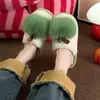 Chinelos de Algodão com Solado Macio de Maçã Desenhada 2026 Outono/Inverno Novos Chinelos de Casa Peludos Espessos Quentes Antiderrapantes para Mulheres
